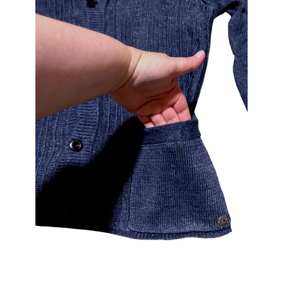 Hugo Boss Mens Linen Cardigan XL Shawl Collar Pockets Fisherman 100% Linen - Picture 3 of 11